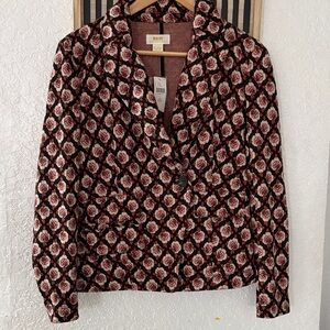 Maeve Black and Pink Floral Blazer